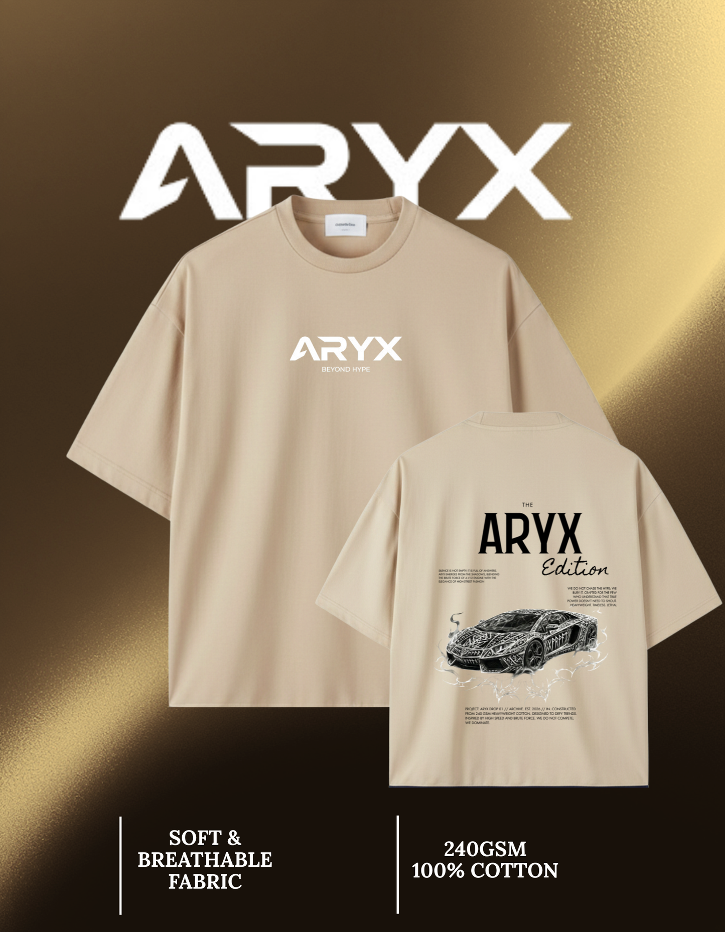 ARYX "Apex" Oversized Tee - Beige