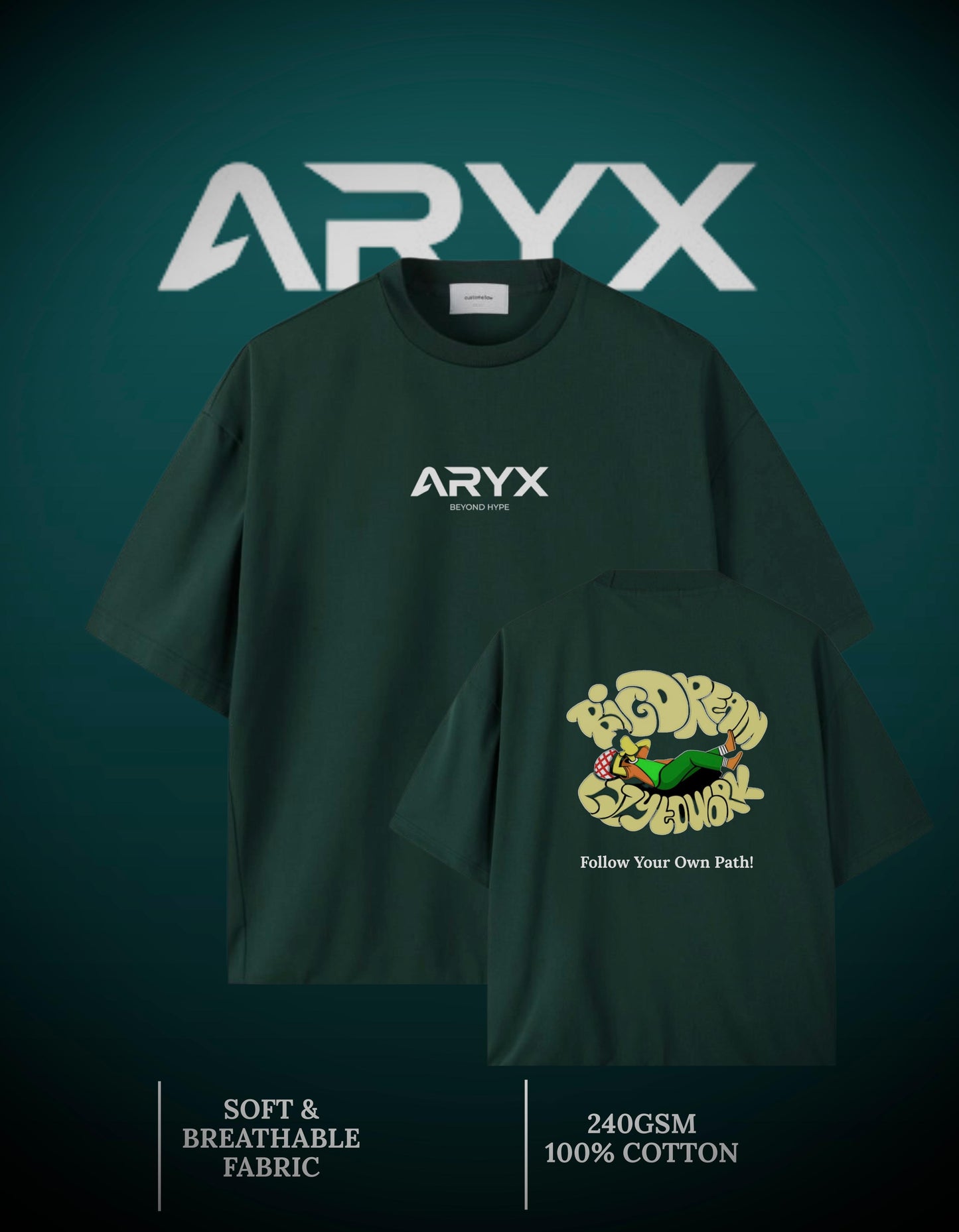 ARYX "Big Dream" Oversized Tee - Green