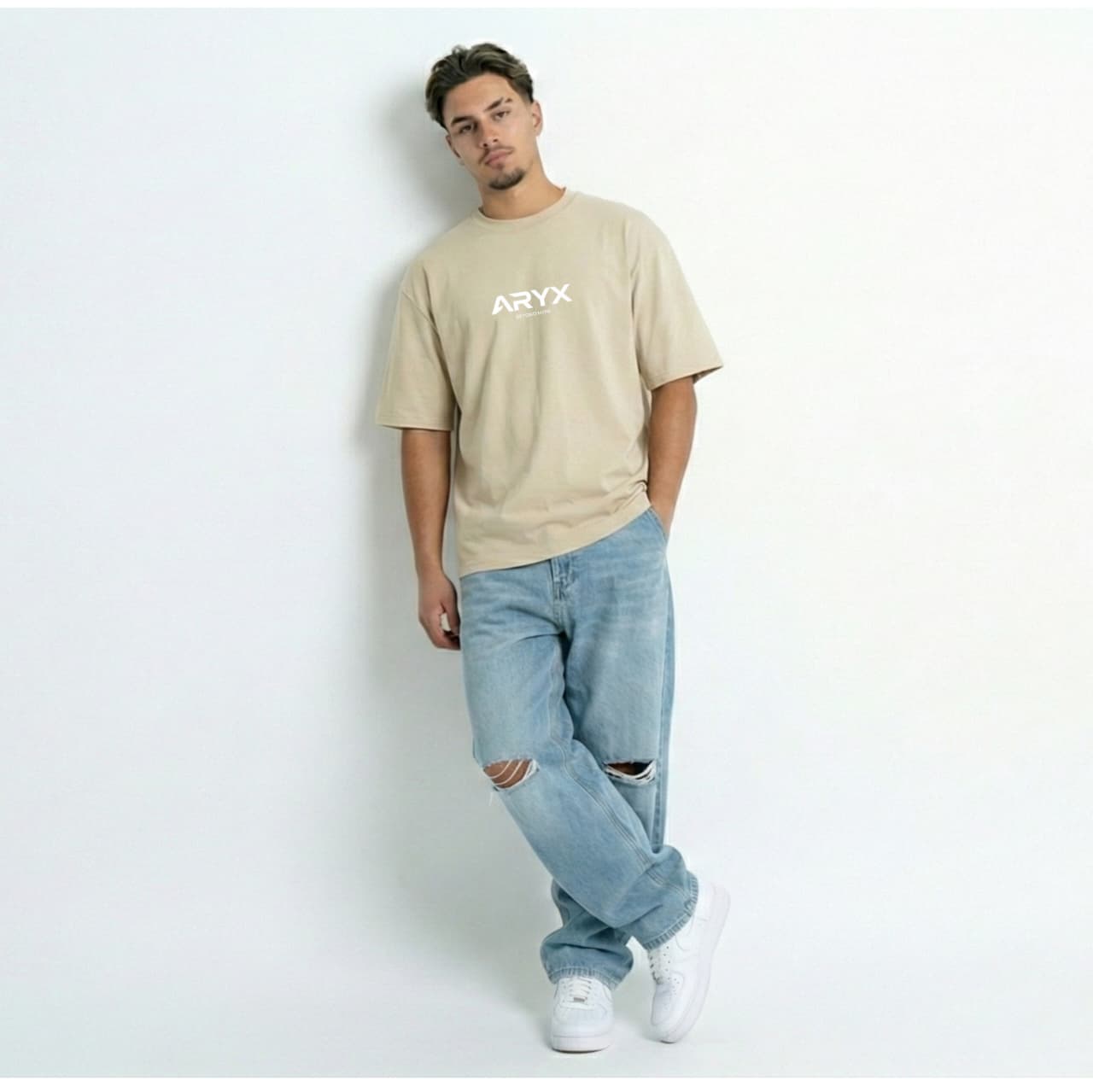 ARYX "NOMAD" Oversized Tee - Sand Beige