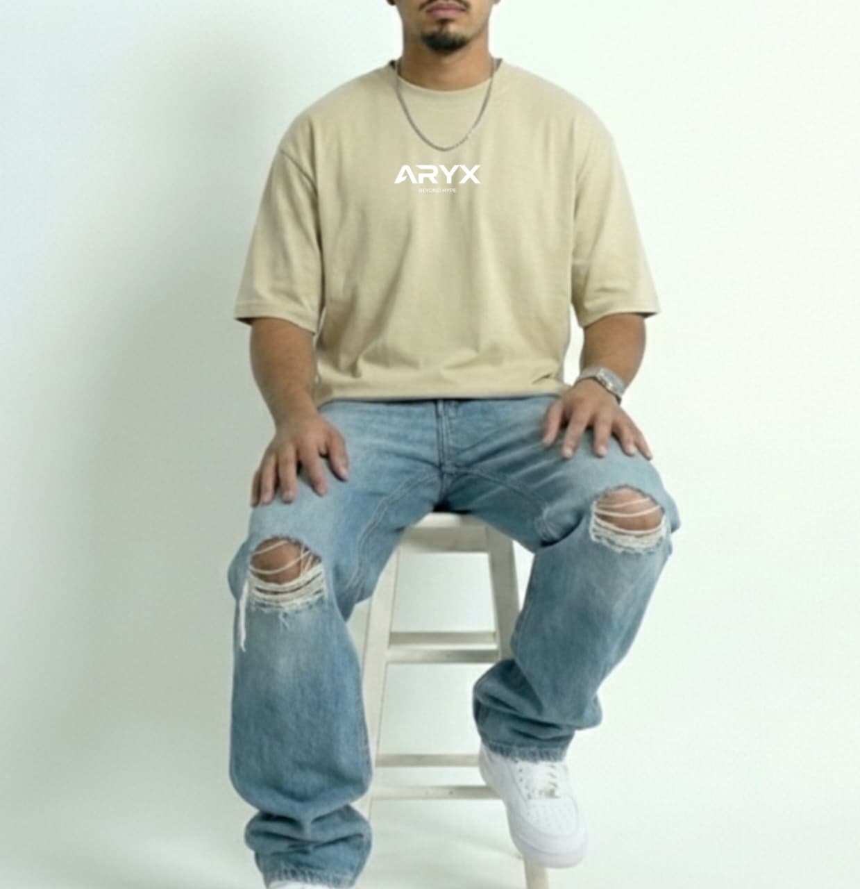 ARYX "NOMAD" Oversized Tee - Sand Beige