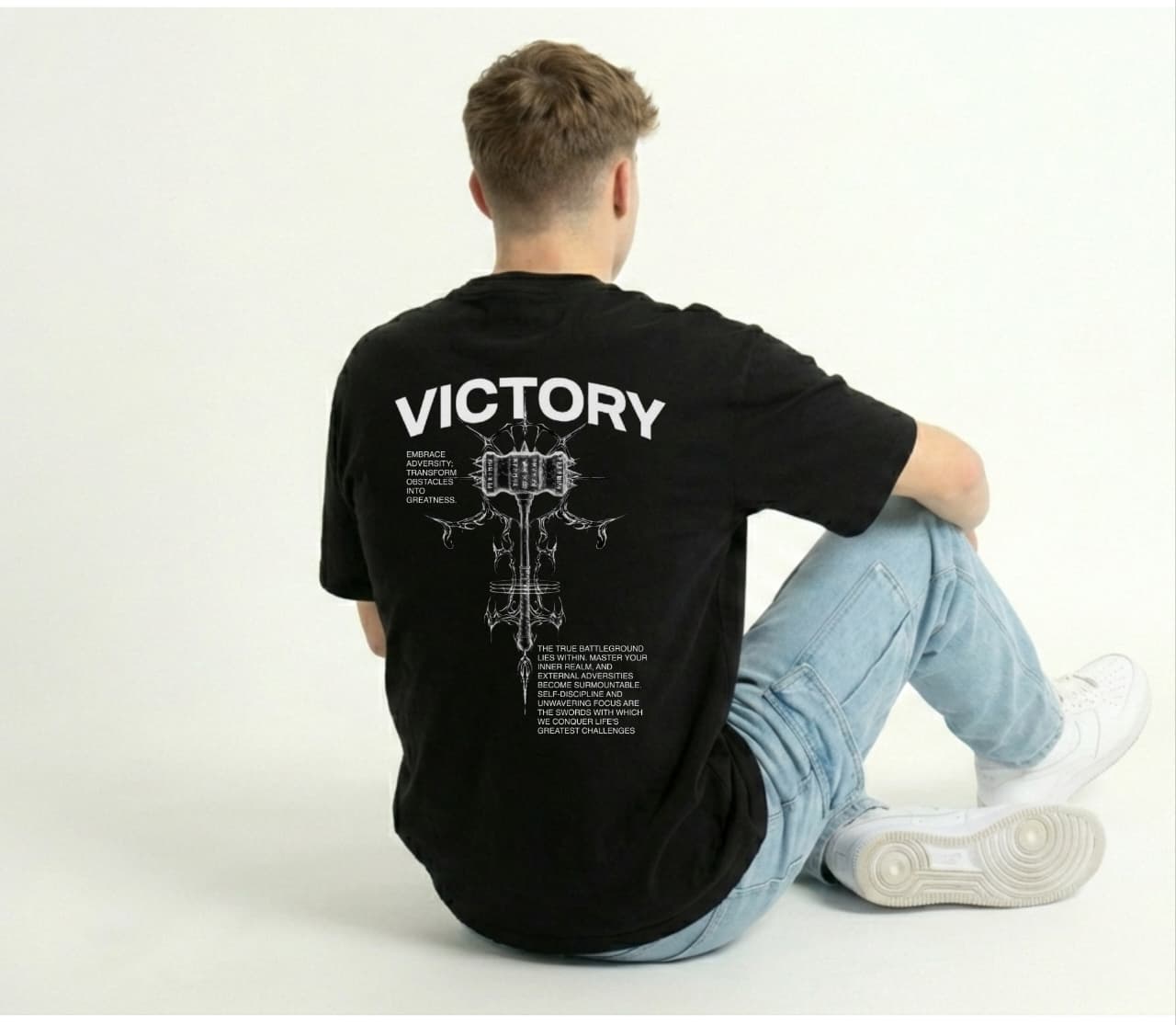 ARYX "Victory" Oversized Tee - BLACK